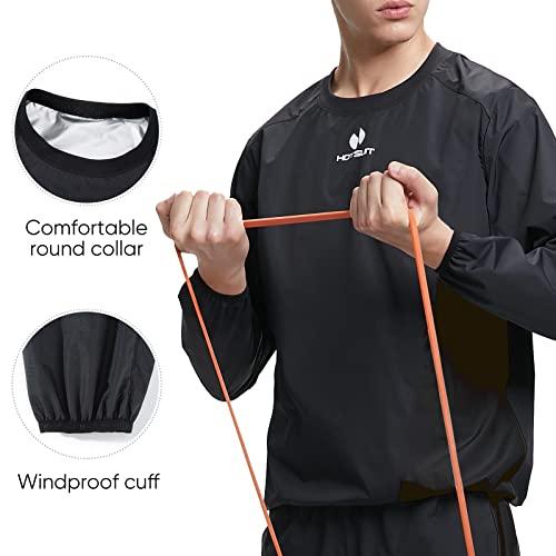 HOTSUIT HOTSUIT Men Sauna Suit Sweat Suits Durable Gym Exercise Workout Jacket, Black, 5XL