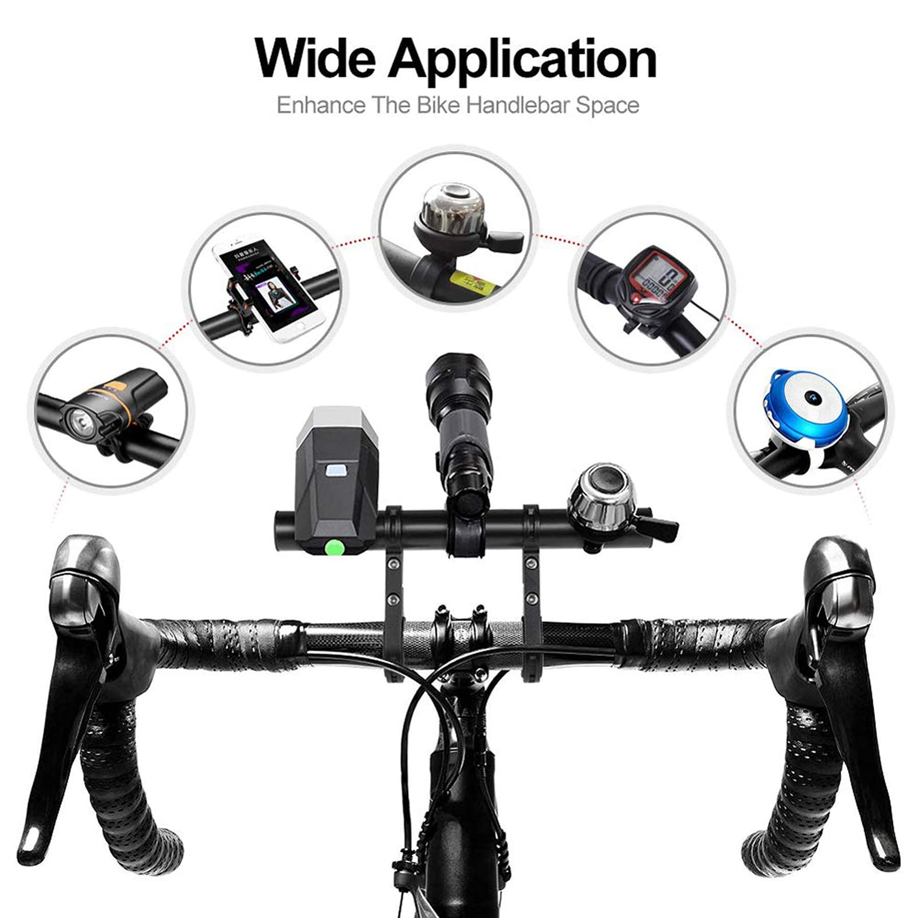 XNX Bike Bicycle Double Handlebars Extender Extension,7.87 inches/20CM Aluminum Alloy Bike Bracket Accessories,for Bike Mounts,Bicycle Extender Bars,for 20mm-32mm Bars Caliber