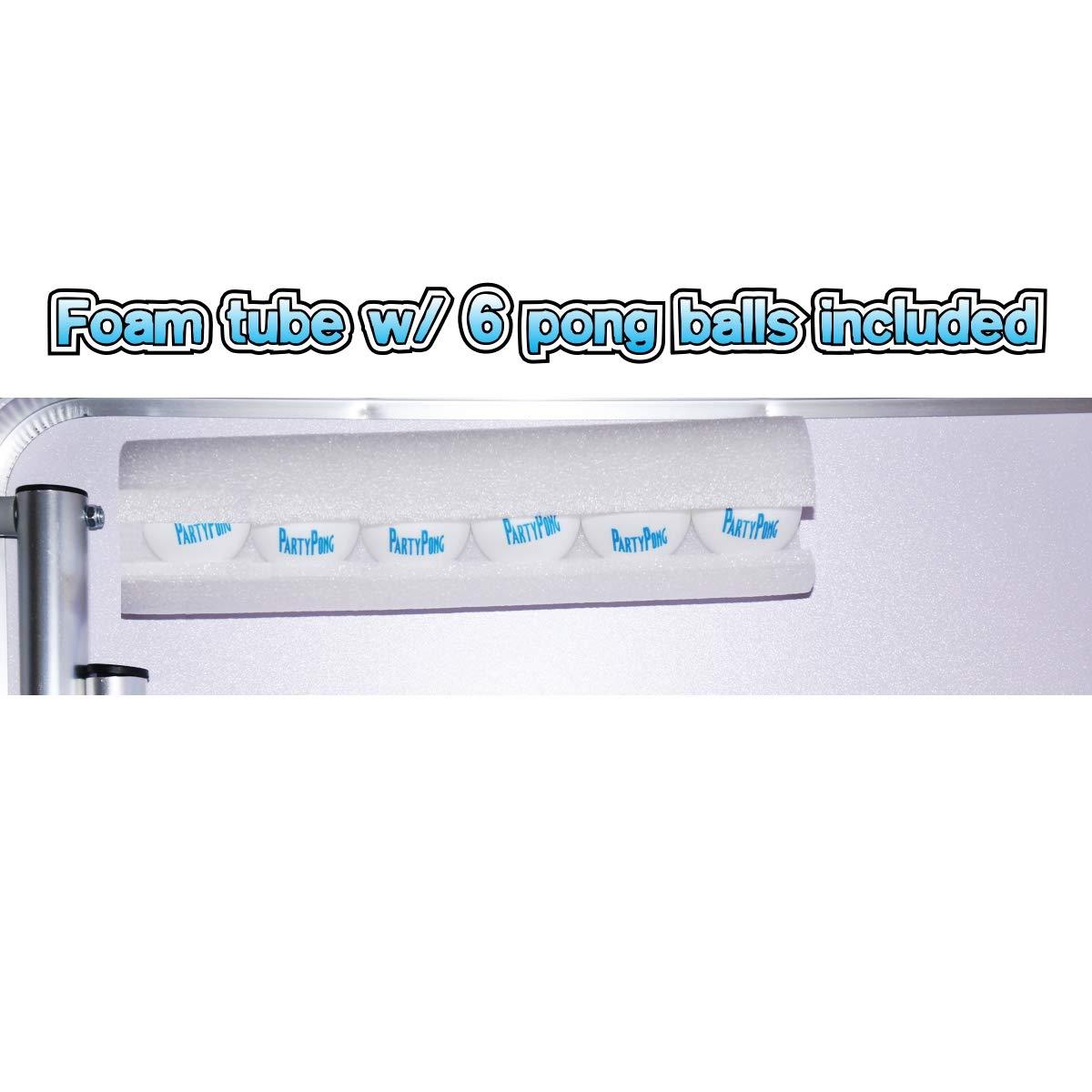 PartyPongTables.com PartyPong 8-Foot Folding Beer Pong Table w/LED Lights - Basketball Court Edition