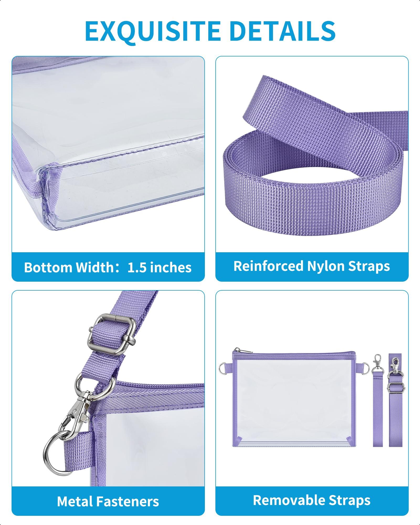 Bagenius Bagenius Clear Purse Stadium Approved for Women, Transparent Clear Bag with Removable Straps for Work Festival Sporting Events and Concert - Purple