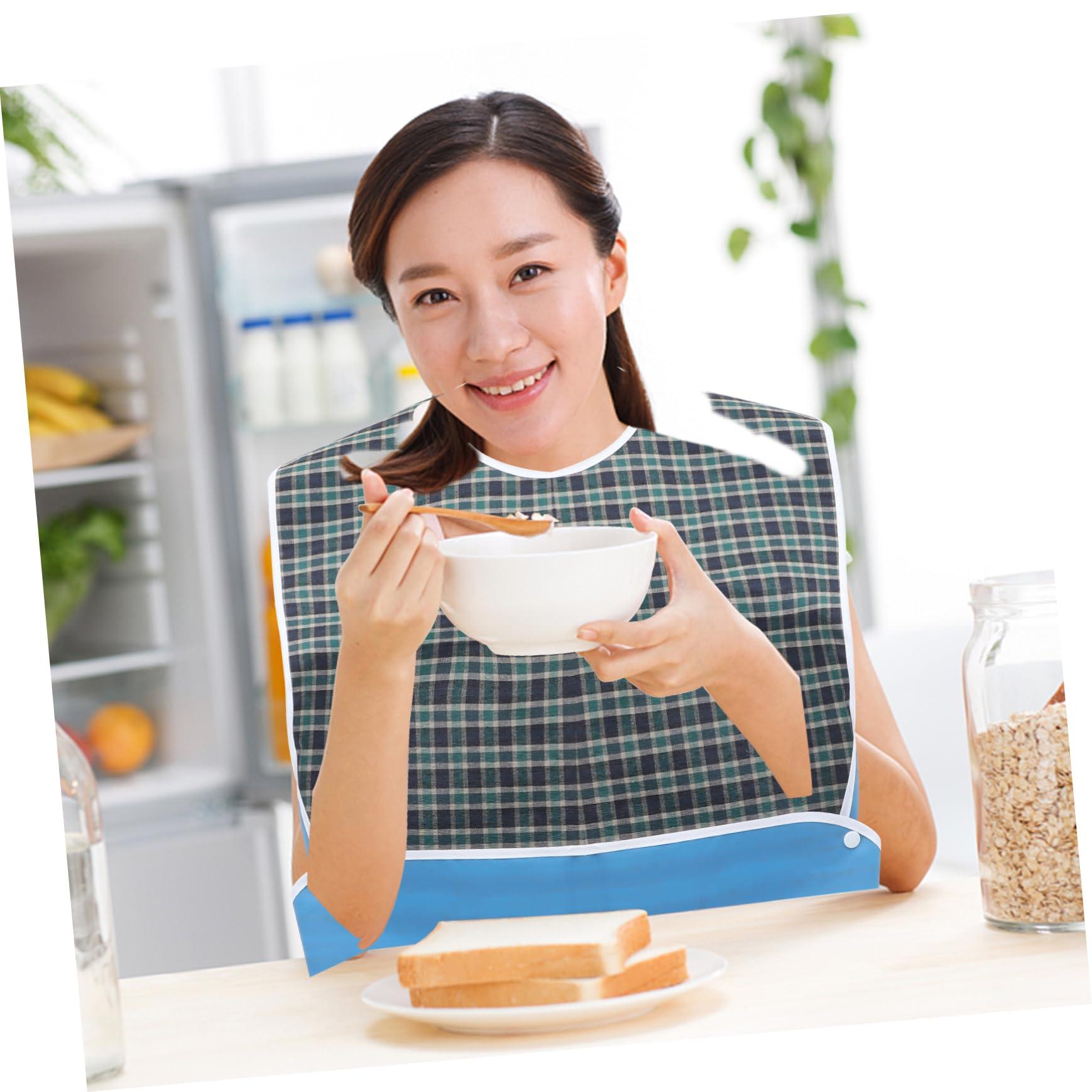 BCOATH BCOATH Dinner Bib Adults Adult Bibs for Women Elderly Food Spoons Smock Pacifier Fruit Man Bib Weaning Senior Catcher Aprons Eating Clothing Washable All Reusable Glad Green Polyester
