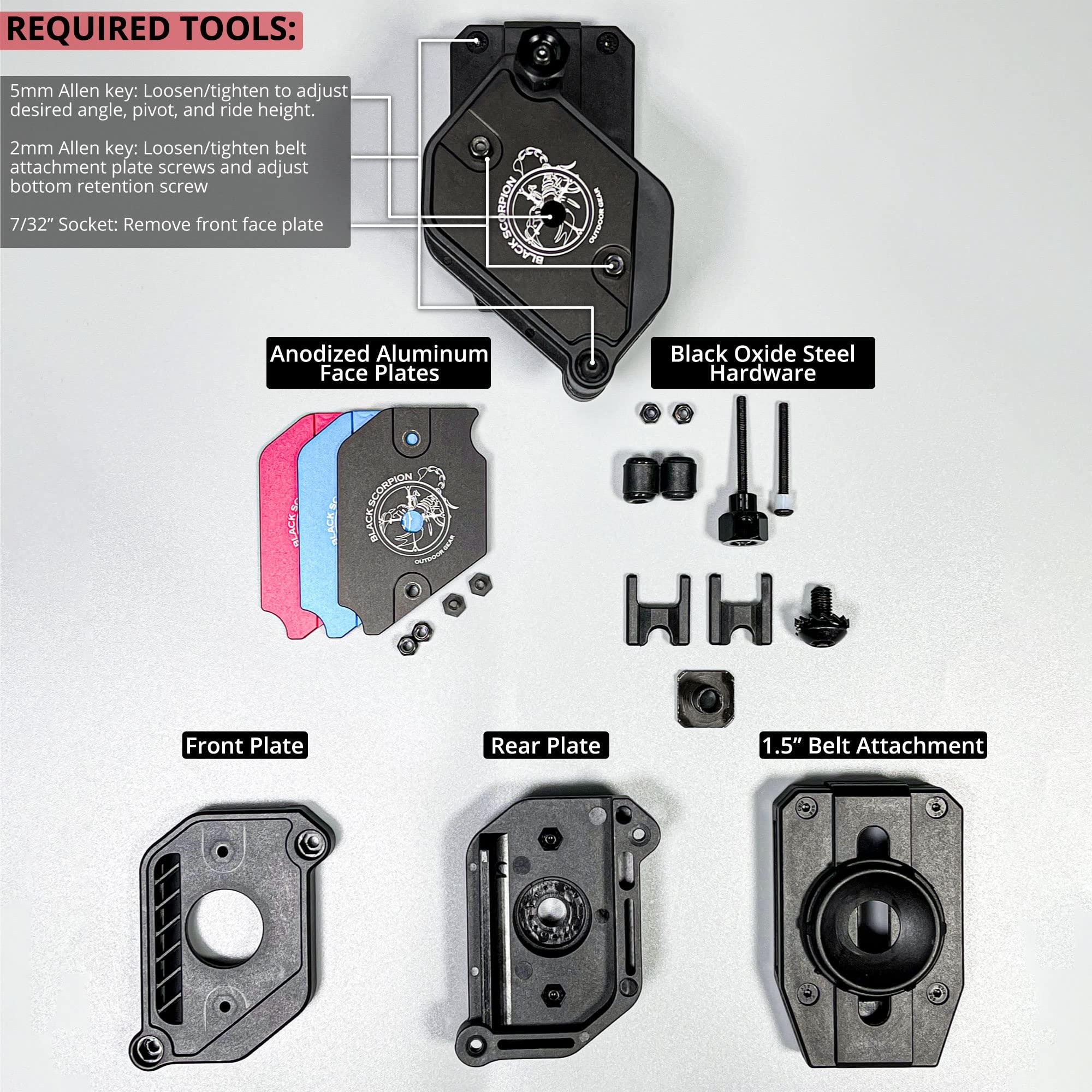 Black Scorpion Outdoor Gear Black Scorpion Gear Professional Heavy Duty Competition Belt w/ 3 Double Stack Magazine Pouches, 1 Magnetic Magazine Pouch, IPSC and USPSA Approved (Black, Small)