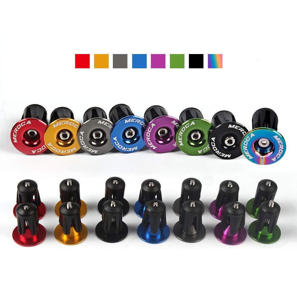 Zsling 1 Pair Aluminum Bike Handlebar End Plugs, Expanding Locking Bar End Caps for Road Bike Mountain Bike MTB BMX Fixie, Bar End for Handlebar Grip (Purple)