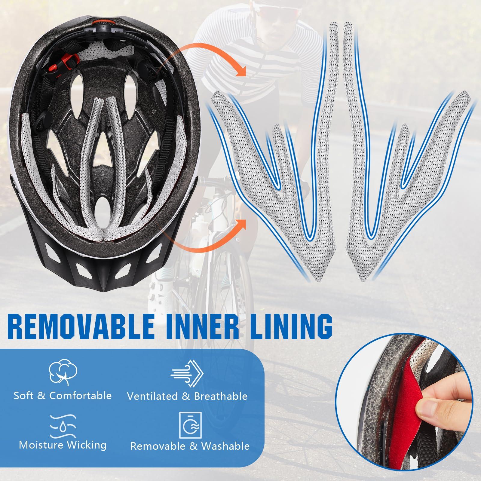 Zacro Zacro Adult Bike Helmet Lightweight - Bike Helmet for Men Women Comfort with Pads&Visor, Certified Bicycle Helmet for Adults Youth Mountain Road Biker