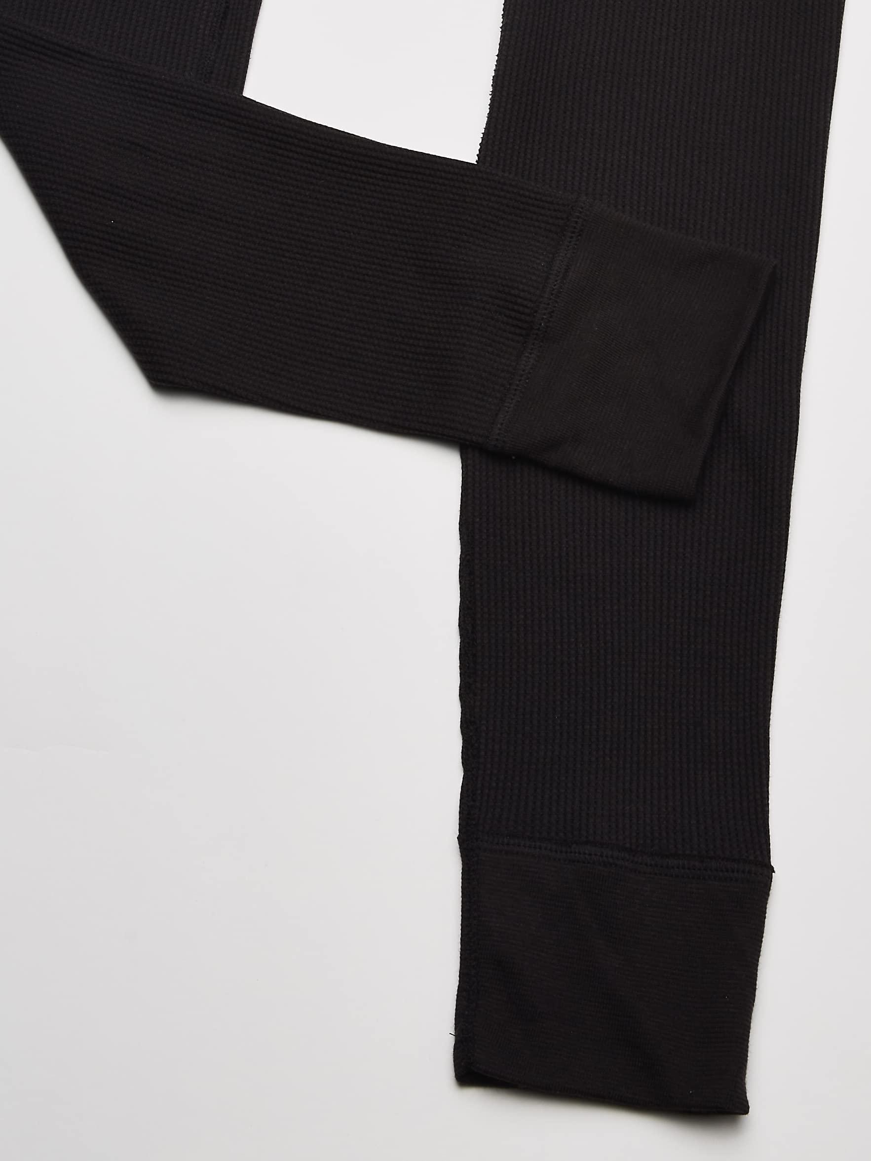 Fruit of the Loom Fruit of the Loom Men's Recycled Premium Waffle Thermal Underwear Long Johns Bottom (1, 2, 3, and 4 Packs), Black/Natural, X-Large