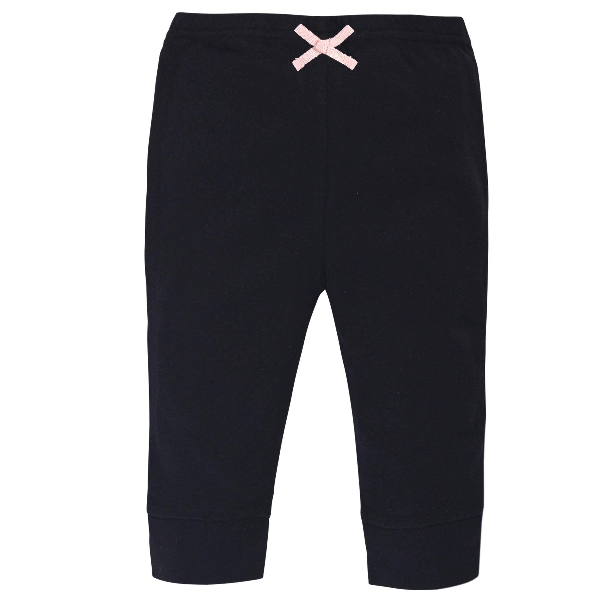 Touched by Nature Touched by Nature Unisex Baby Organic Cotton Pants, Black Floral, 18-24 Months