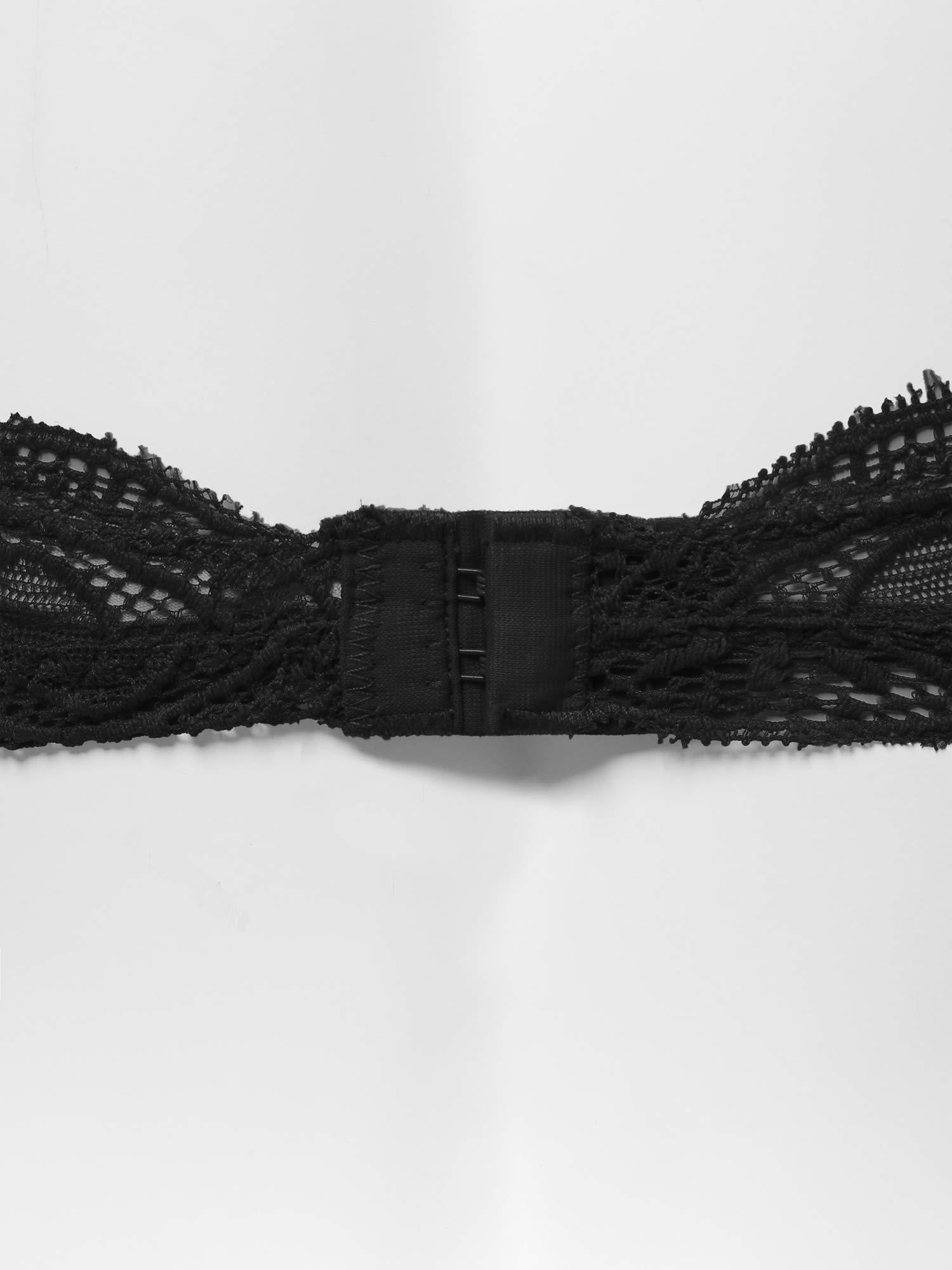 Made by Emma Solid Lace Cami Halter Neck Bralette Black L