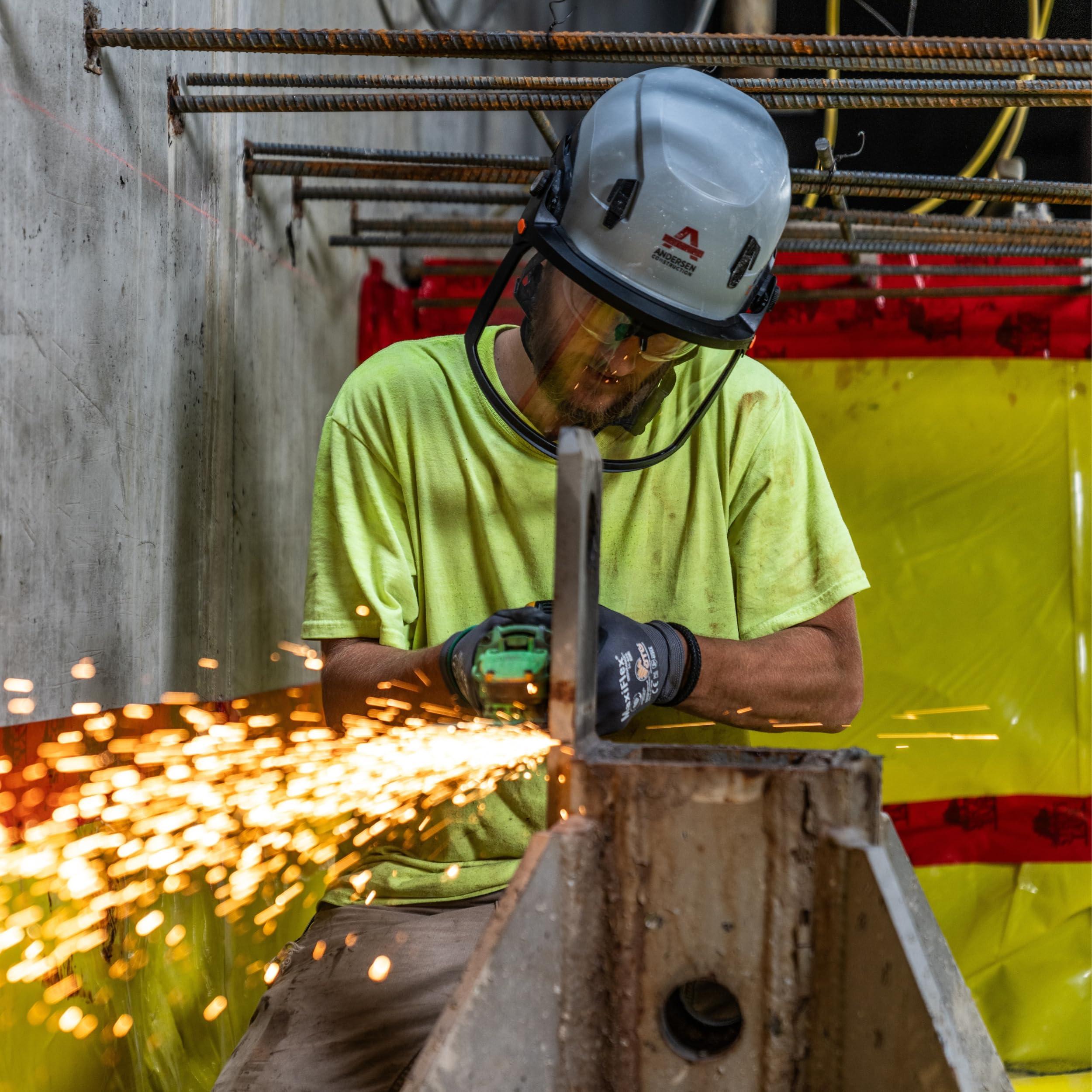 STUDSON Studson SHK 1 Vented Safety Helmet - Ultralight, Brainshield, Modular Brim, Fidlock Buckle, 4 Point Strap, Breathable, Rainproof, 20KV Protection - Orange, M/L, 53-59cm