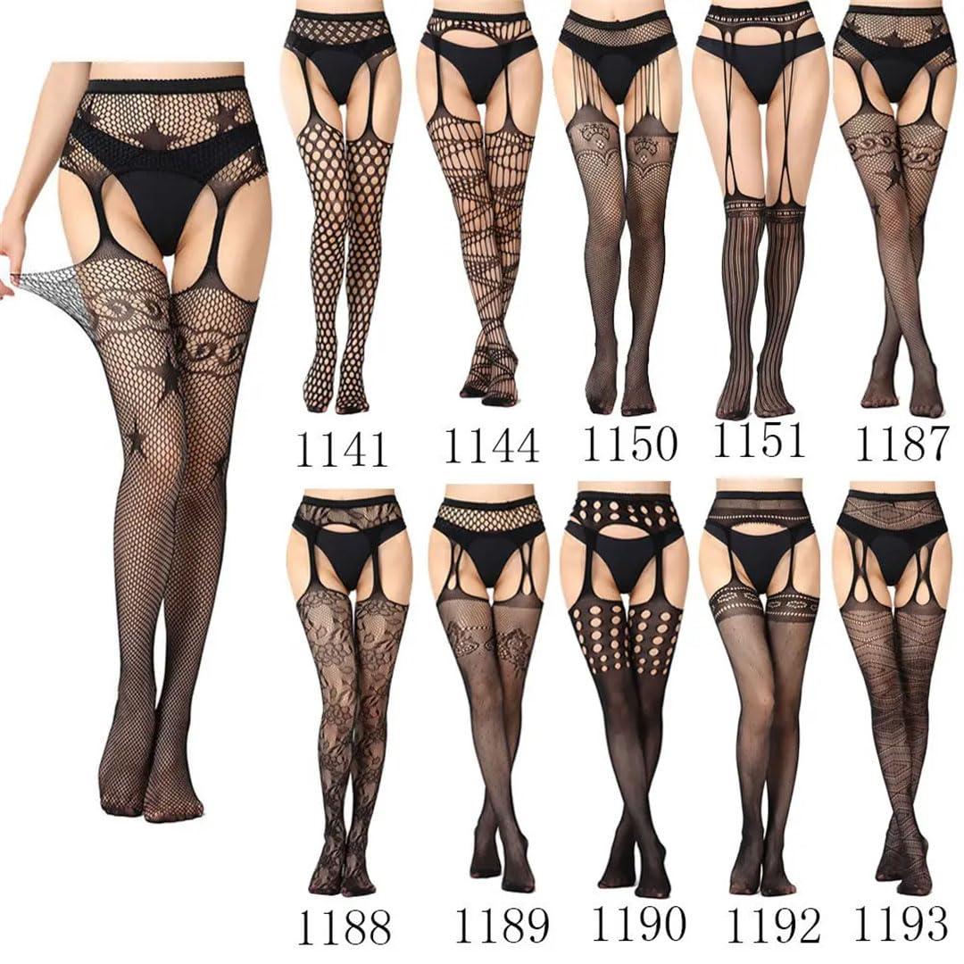 NineFit Basics Plus Size Crotchless Pantyhose Stockings Women Tights Lingerie Tights Women Suspender Pantyhose Open
