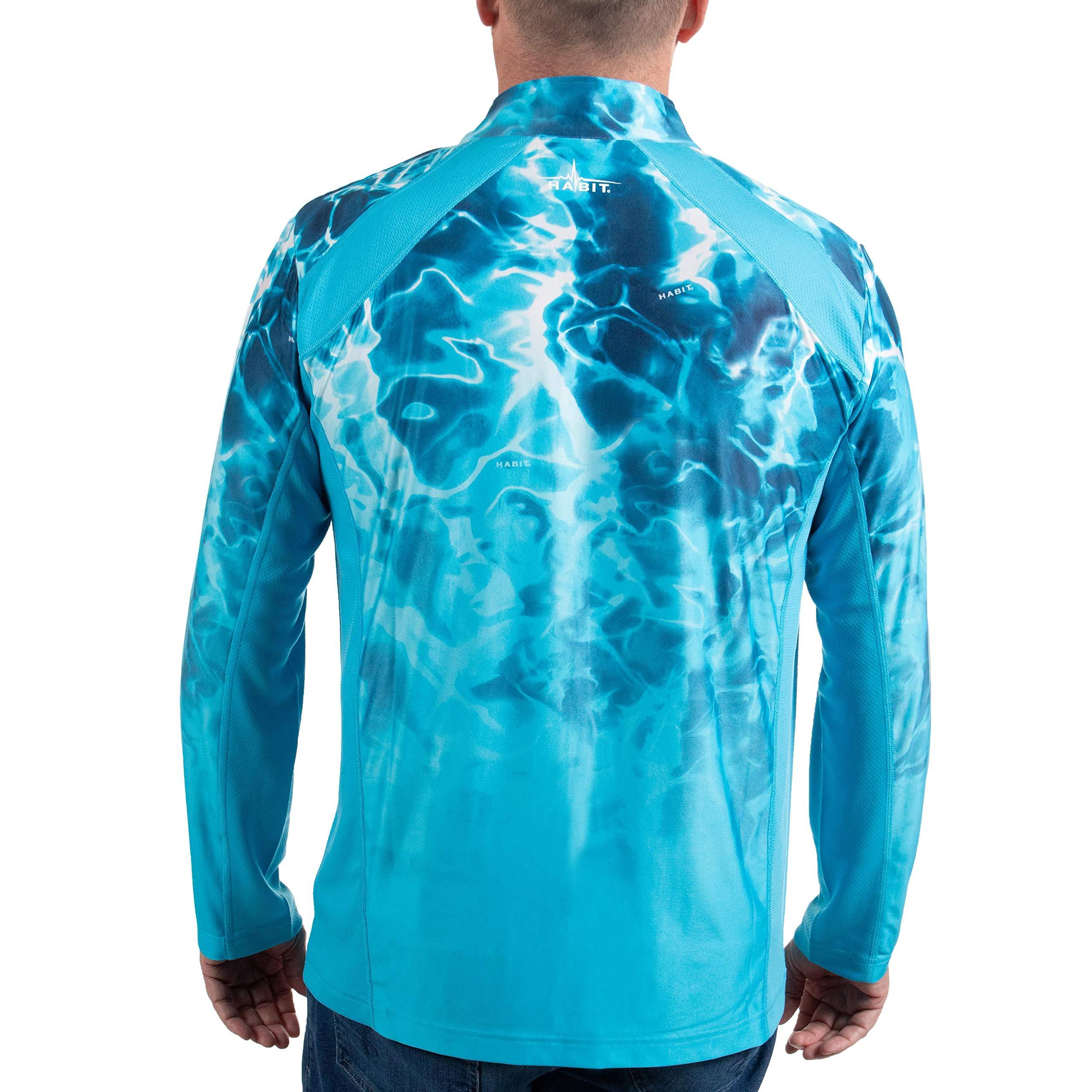 HABIT HABIT Men\'s Corcavado Peak Zip Performance Layer, Habit Waves River Blue Fade, 2X-Large