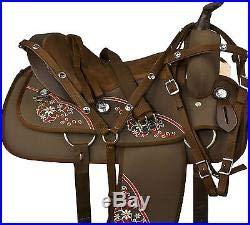 Deen, Enterprises Deen, Enterprises Youth Child Synthetic Western Pony Miniature Horse Saddle Tack Get Matching Headstall, Breast Collar & Saddle Pad Size 10\" to 12\" Inches Seat Available (10\" Inches seat)