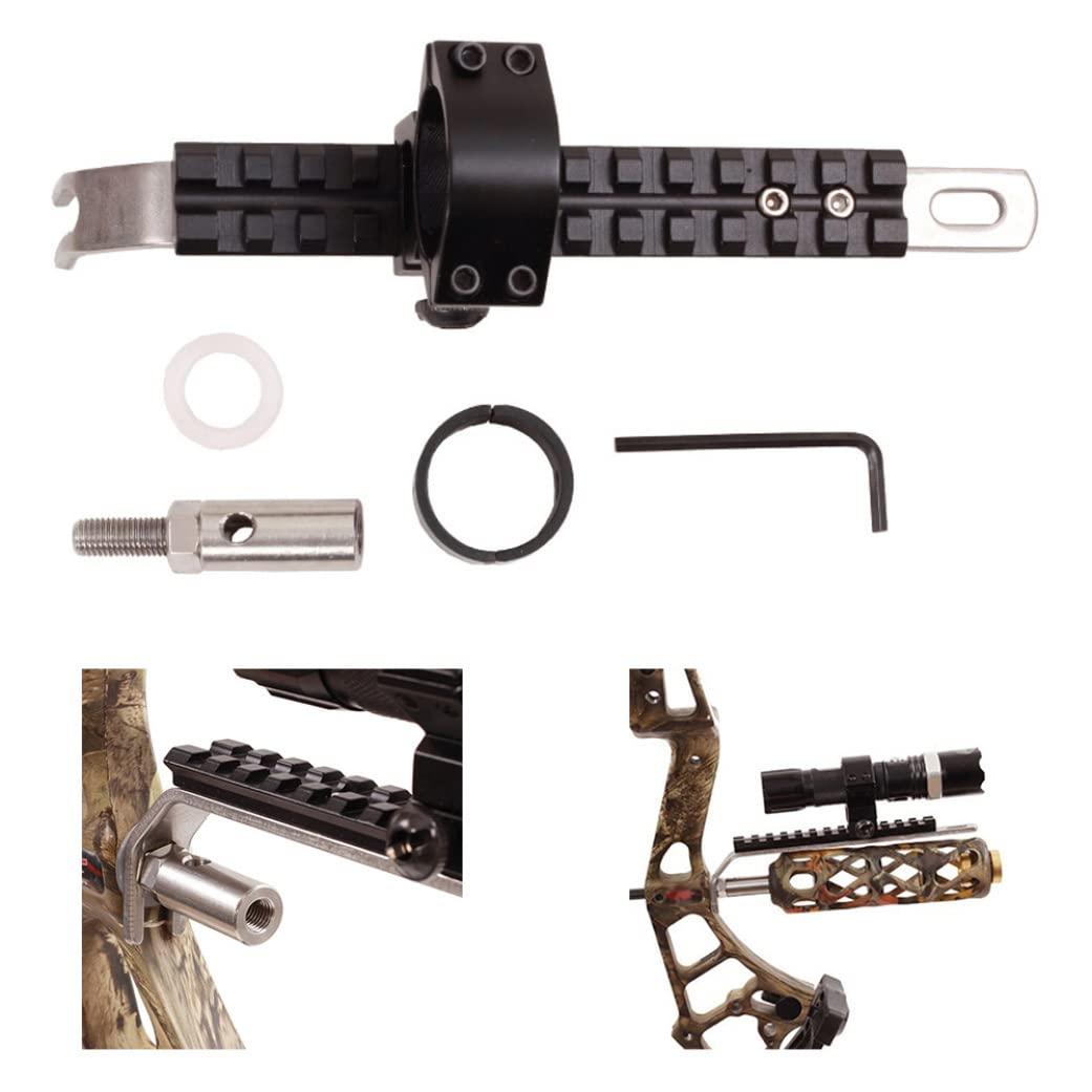 Muzrunq Bow Arrow Flashlight Bracket Heavy Duty Metal Mount Stabilizer Bracket for Compound Bow.