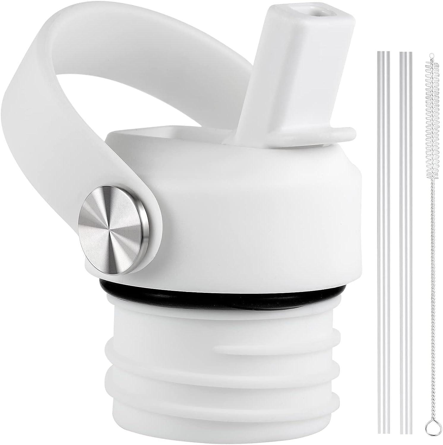 VGHNQ Straw Lid for Hydroflask, Lids with Straw for Hydro Flask, Straw Lid 18 21 24 oz Standard Mouth, Replacement Lid Water Bottle, Top Cap with Flexible Handle, Sport Water Bottle Cap Accessories, White
