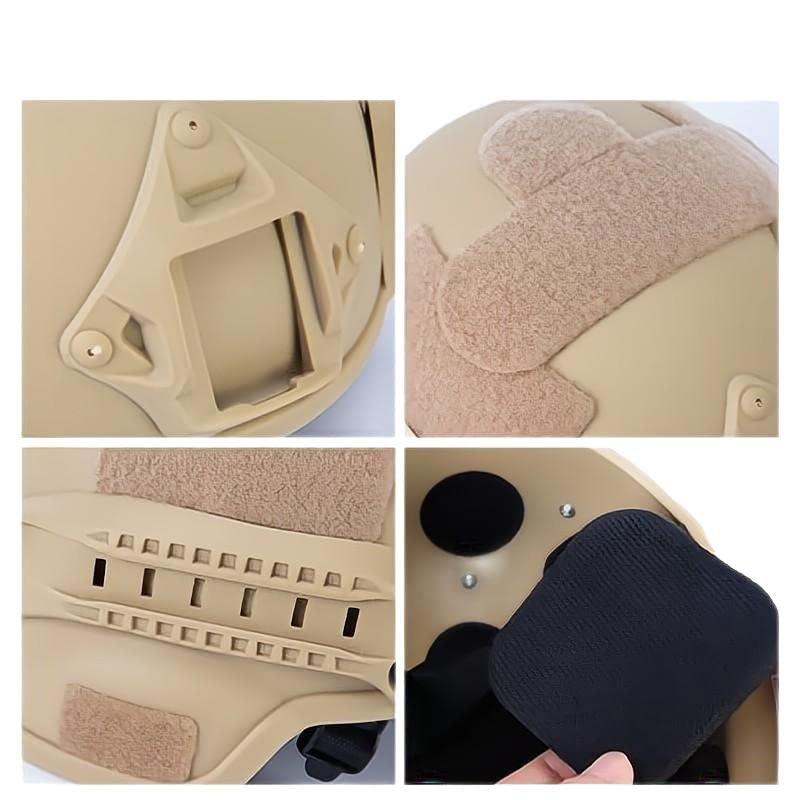 CMAIR4U CMAIR4U Airsoft Helmet Mich 2000 Tactical Helmet with Ear Protection, Front NVG Mount and Side Rail (Tan)