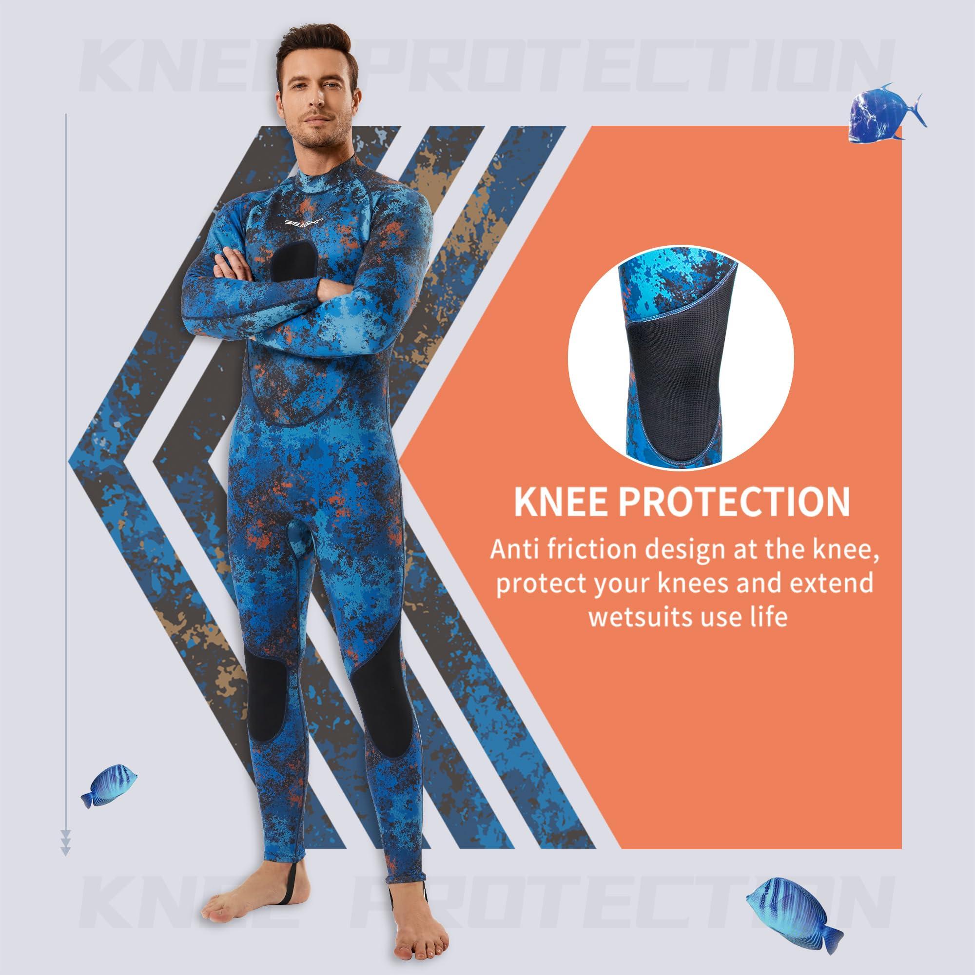Seaskin Seaskin Spearfishing Wetsuit for Mens, 1.5mm Neoprene Camo Full Body Diving Suits for Snorkeling Swimming (3mm, Small)