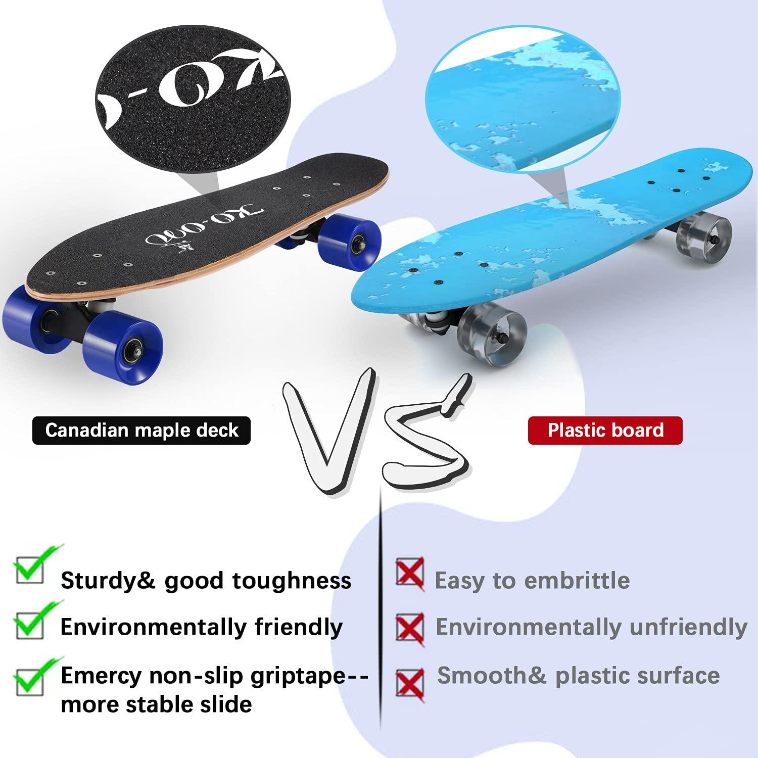 KO-ON KO-ON Skateboard Complete Skateboards 22 Inch Mini Cruiser Skateboards for Beginners Kids Boys and Girls (Castor T-Rex)