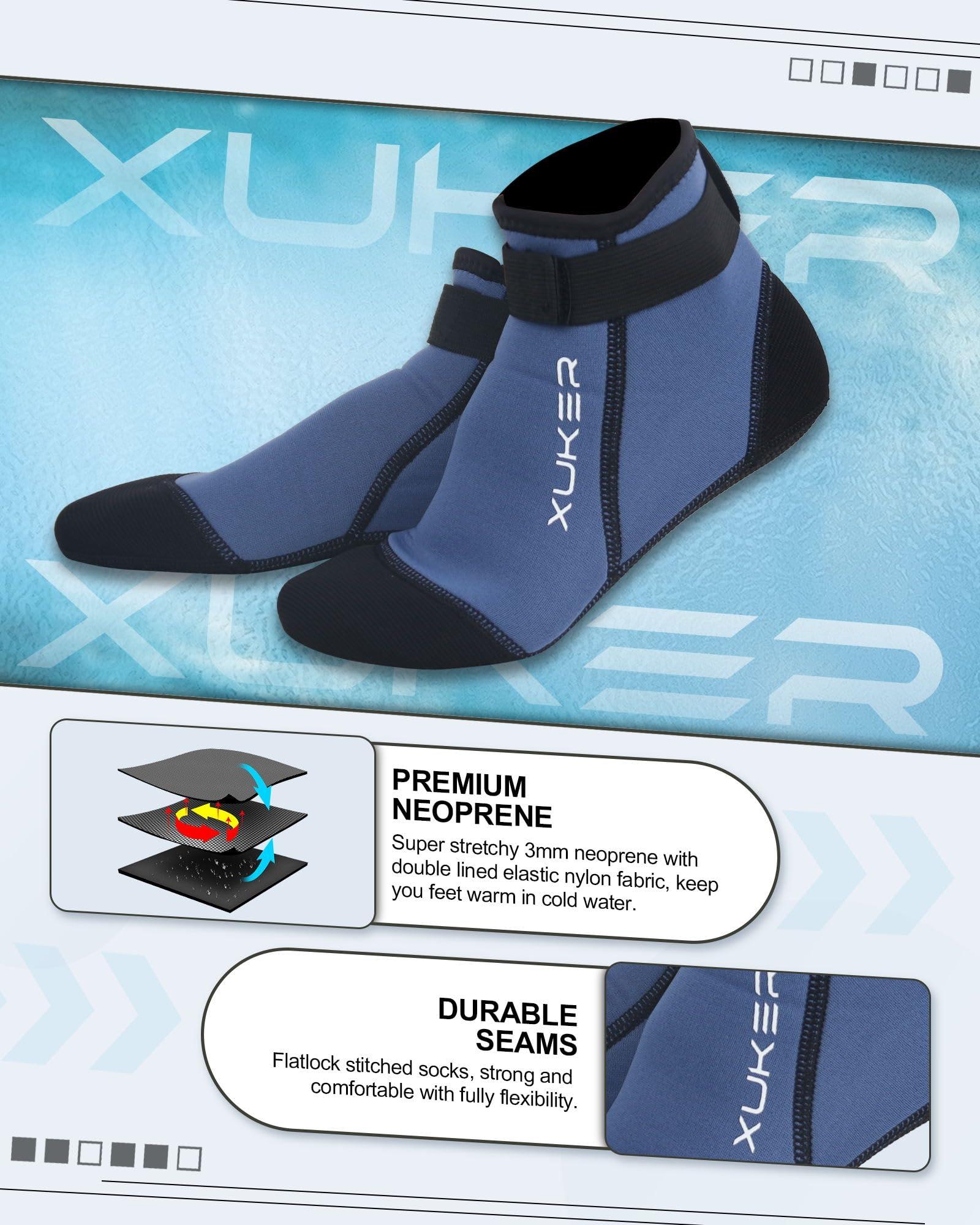 XUKER XUKER Neoprene Socks, 3mm Beach Volleyball Sand Soccer Wetsuit Socks Water Booties for Diving Snorkeling Kayaking Paddling, 3XL