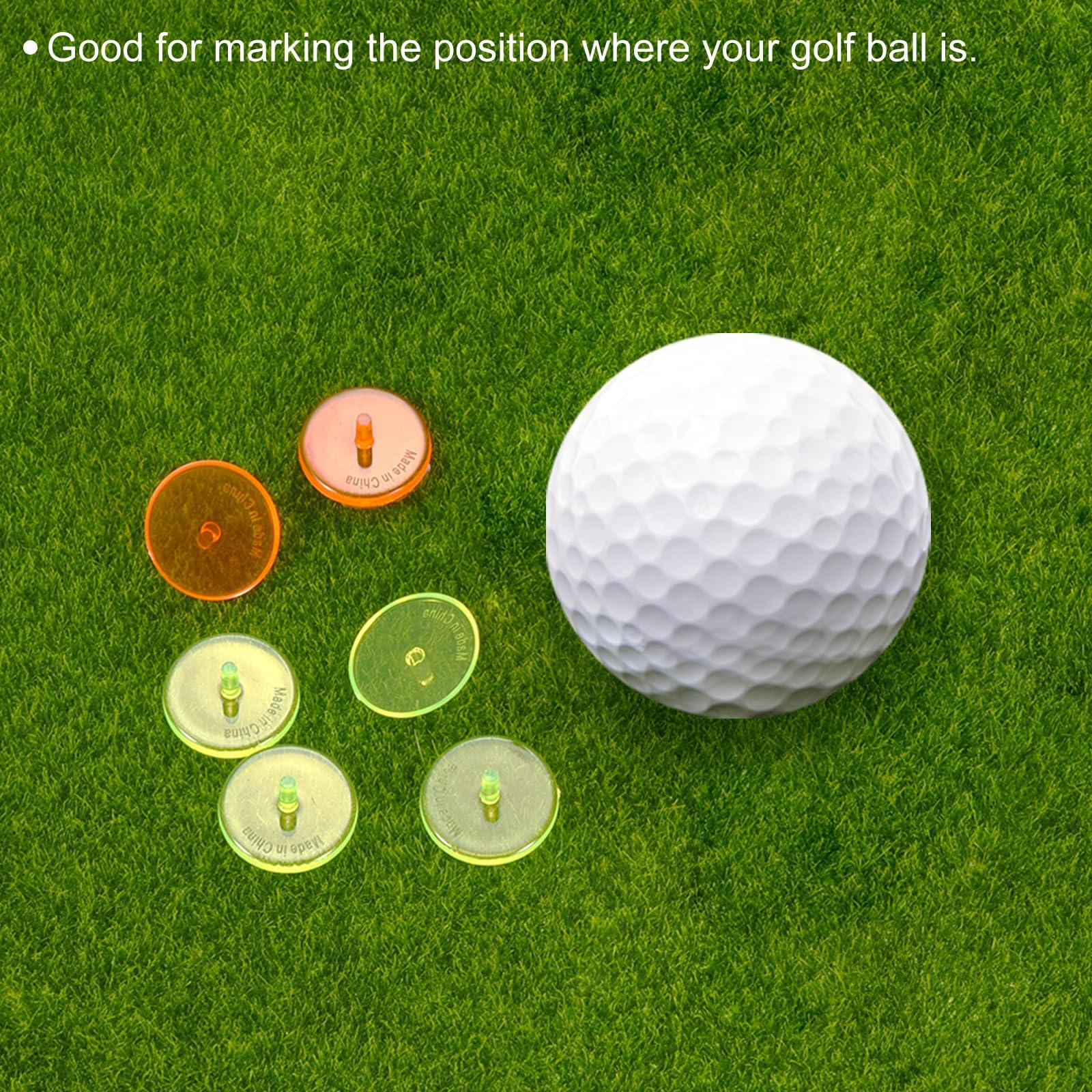 PATIKIL PATIKIL Golf Ball Marker, 150 Pack 24mm Round Transparent Flat Position Mark Places Marking Tool Golf Sport Accessory, Orange