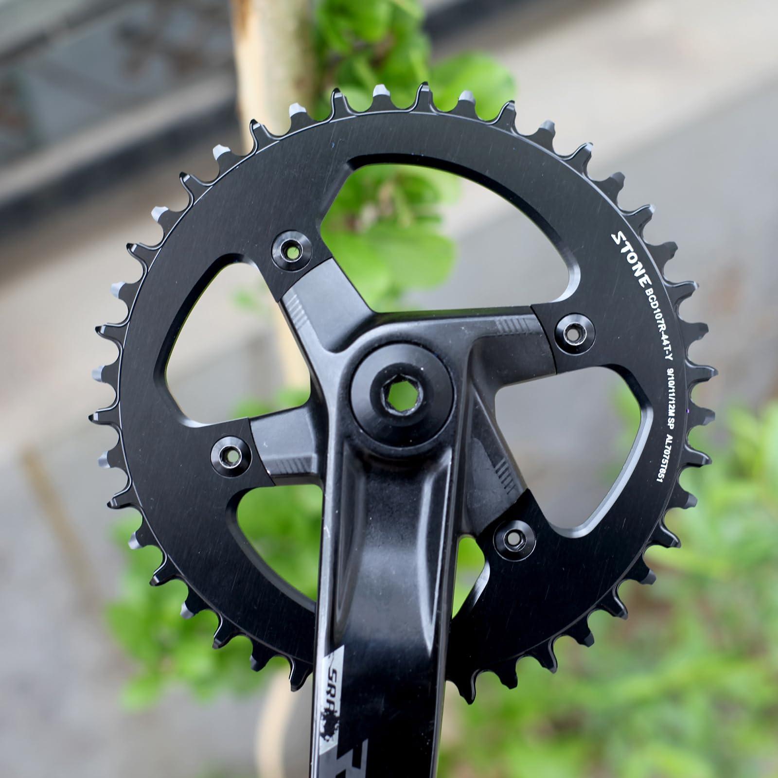 DJC Components DJC Stone Round Chainring 107BCD for Sram Rival Crankset 107 Bcd Road Bike 34 36 40 42 44 46 48 50 52 54 56 58 60T AXS Flattop