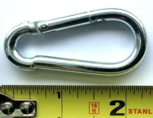 Jones Sports 1/4" Carabiner Snap Clips Zinc Plated Snap Hook Lock Clip Lot Bulk Wholesale (1)