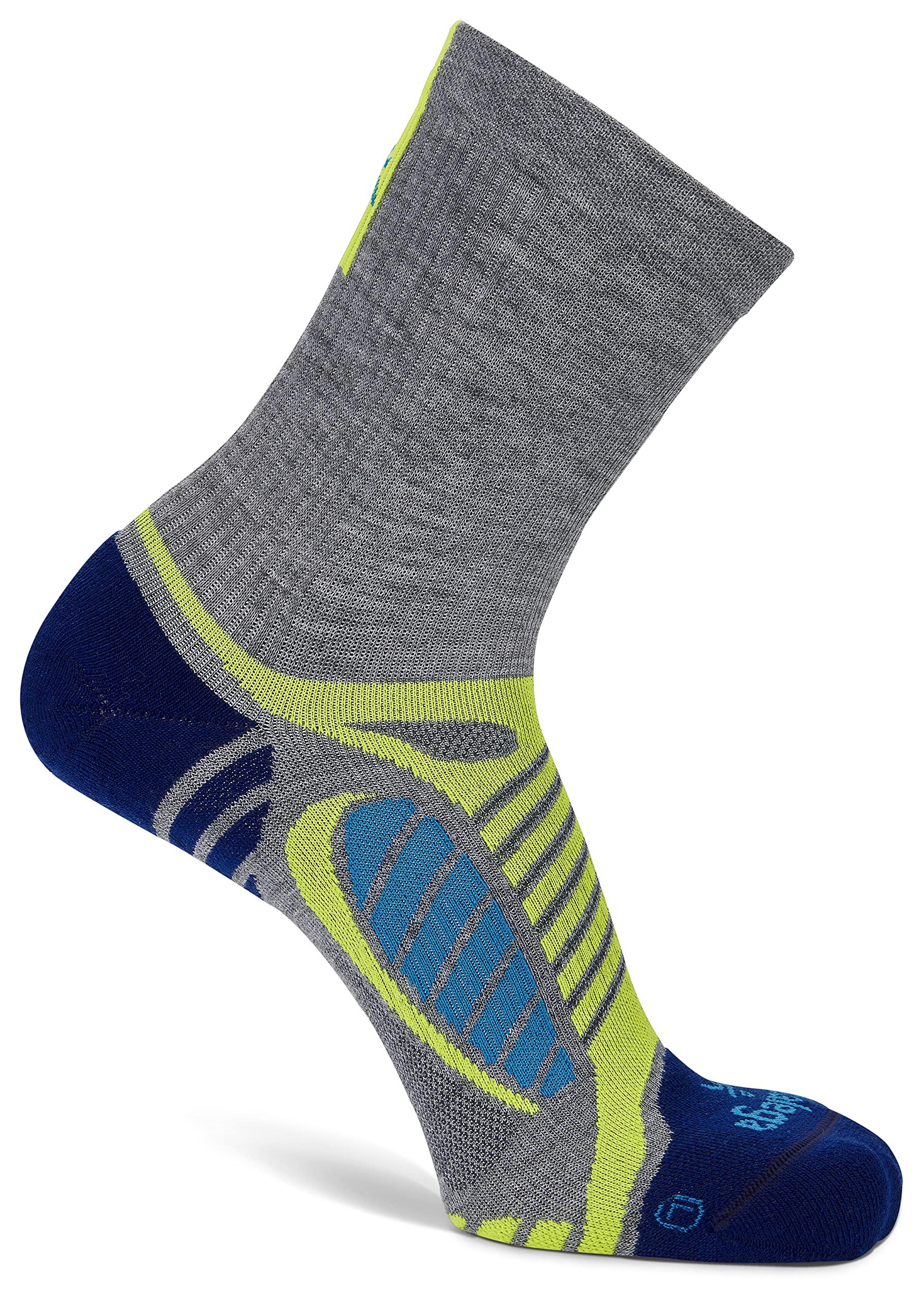 Balega Balega Ultralight Lightweight Performance Crew Athletic Running Socks for Men and Women (1 Pair), Grey Heather/Royal Blue, Small