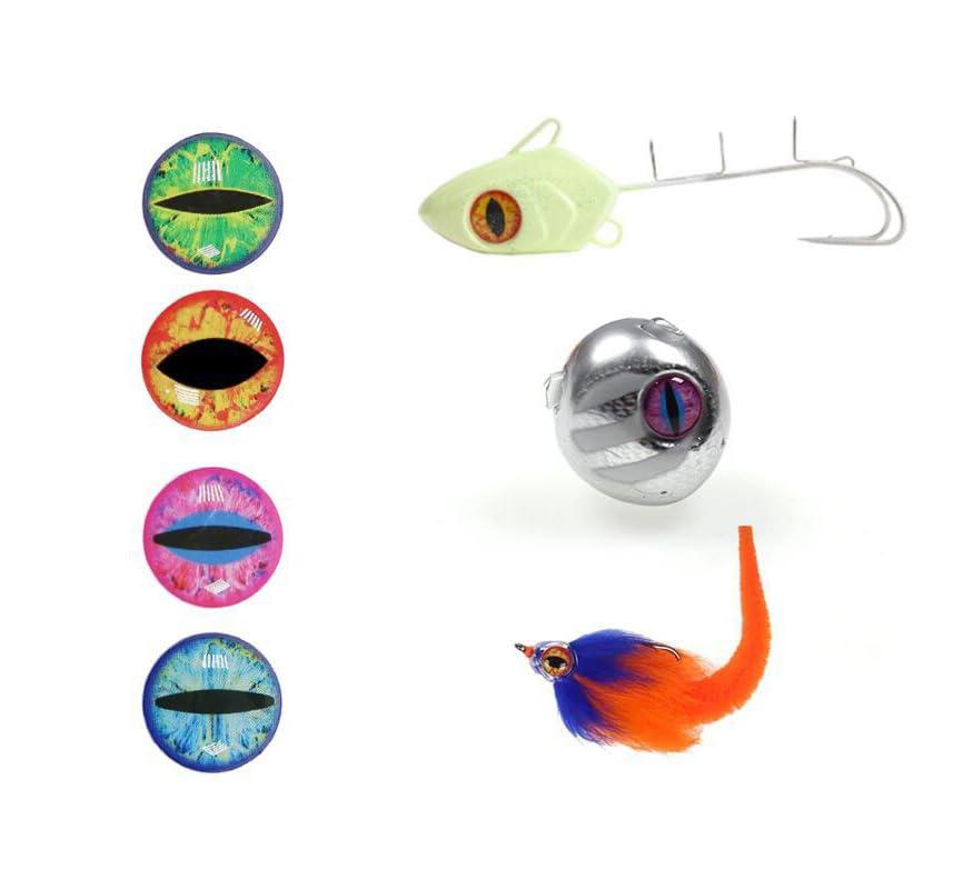 KTGCOZS KTGCOZS Pack of 200 Fishing Lure Eyes 3mm-12mm 5D Holographic Eyes Fly Tying Jig Craft (12mm 200pcs)