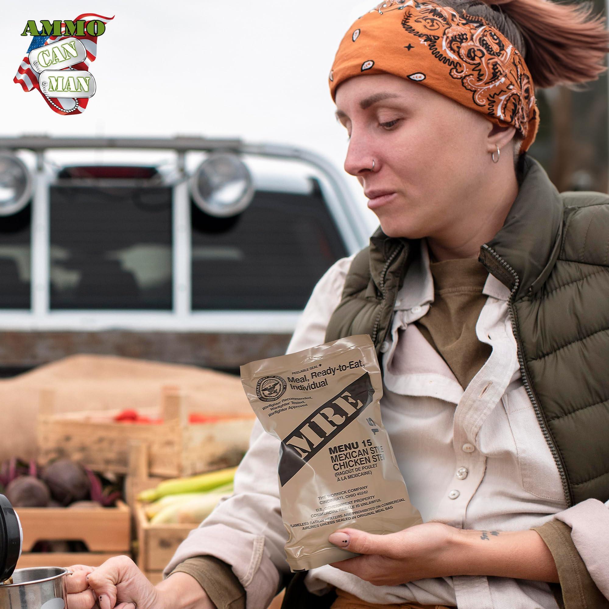 MRE Meals Ready to Eat Surplus (Pack of 4) - MRE Emergency Food Rations w/Assorted Flavors for Camping, Survival & More - 2015 Package date or Newer