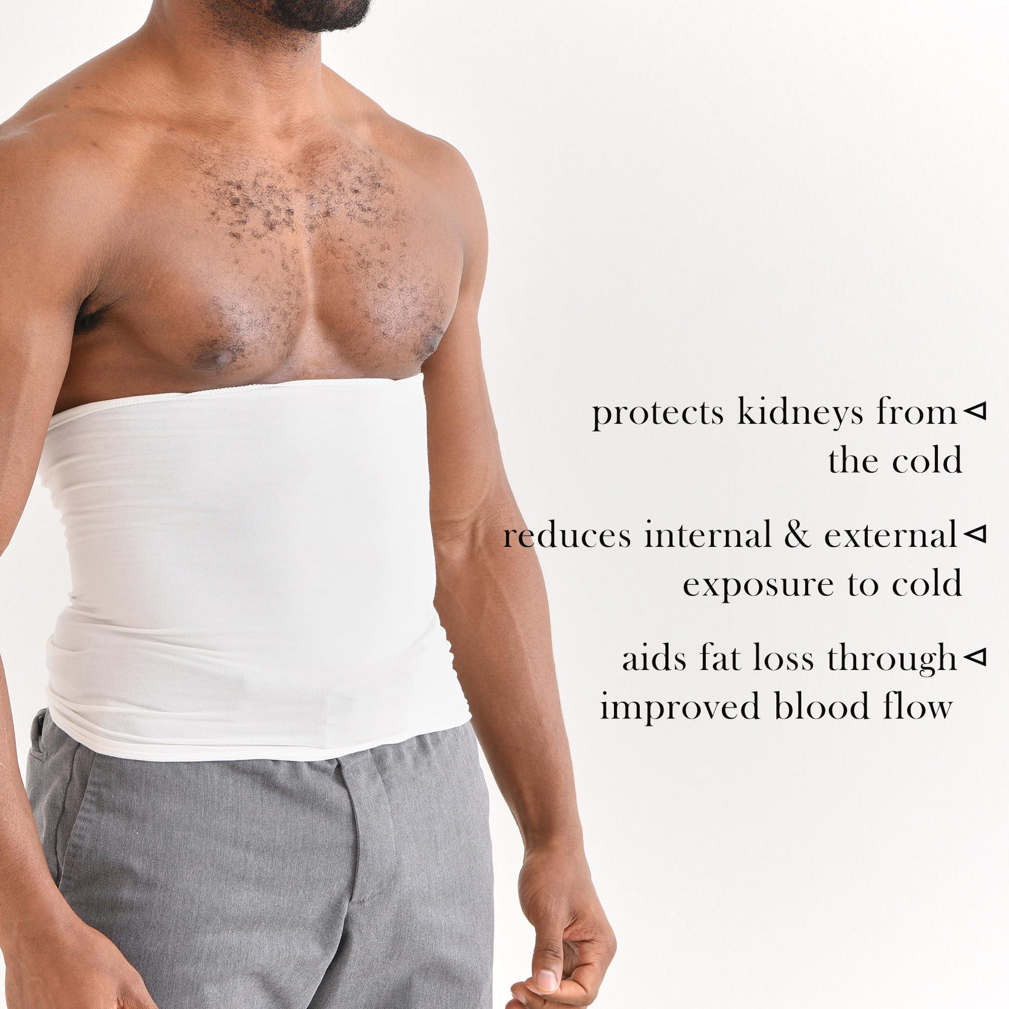 CHARM CHARM Stomach Wrap Japanese Haramaki - Mens Belly Warmer Womens Postpartum & Maternity Belt White