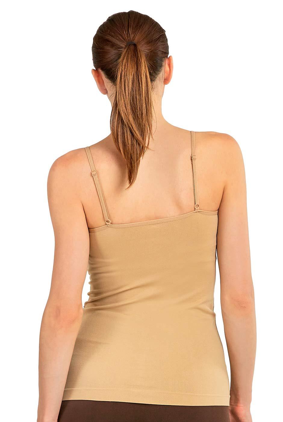 MOPAS MOPAS Tank Top - Women's Seamless Nylon Camisole Tank Top - Beige